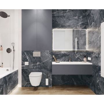 Керамогранит Laparet (Лапарет) Джерико Неро чёрный 60х120 см матовый гравированный