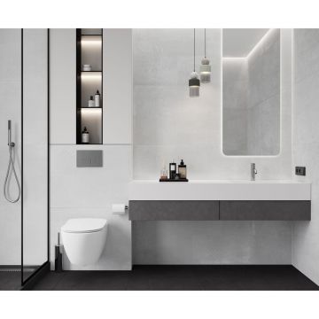 Керамогранит Laparet (Лапарет) Лучена Коттон Про Деко Акцентс светло-серый 60х120 см матовый микроструктурный R10/A Бархат КР