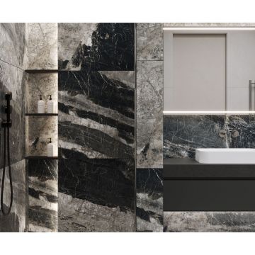 Керамогранит Laparet (Лапарет) Лунар Неро графитовый 80х160 см матовый