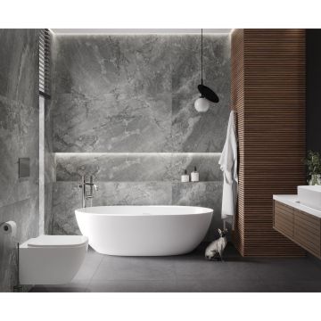 Керамогранит Laparet (Лапарет) Материка Грей серый 80х160 см матовый гравированный