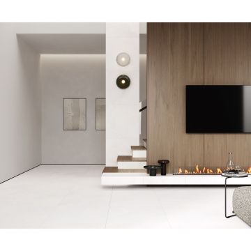 Керамогранит Laparet (Лапарет) Материка Уайт белый 80х160 см матовый гравированный