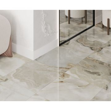 Керамогранит Laparet (Лапарет) Onyx Newest бежевый 60х60 см полированный