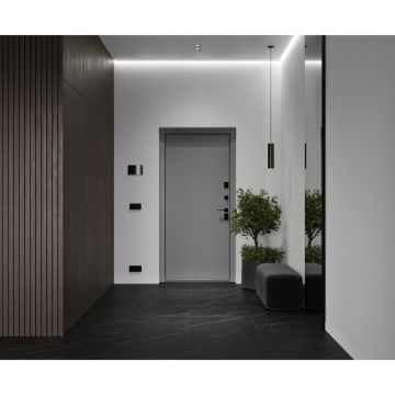 Керамогранит Laparet (Лапарет) Опера Неро чёрный 59,5х59,5 см матовый гравированный, LP6060G0211R