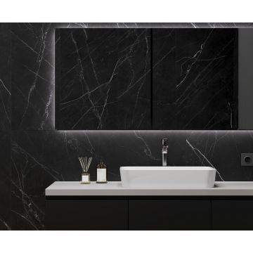 Керамогранит Laparet (Лапарет) Опера Неро чёрный 59,5х119,1 см матовый гравированный, LP6012G0201R