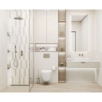 Керамическая плитка Laparet (Лапарет) Сенсио крема 30х89,5 см глянцевая обрезная, 13142TR