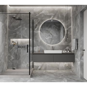 Керамогранит Laparet (Лапарет) Snowy Night серый 60х120 см лаппатированный шайн