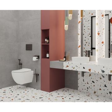 Керамогранит Laparet (Лапарет) Тераццо Бианко цветной 60х60 см матовый гравированный