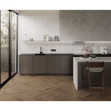 Керамогранит Laparet (Лапарет) Вуд Латина Браун Шеврон коричневый 60х120 см матовый гравированный