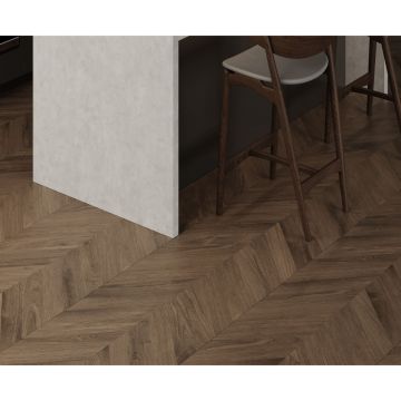 Керамогранит Laparet (Лапарет) Вуд Латина Браун Шеврон коричневый 60х120 см матовый гравированный