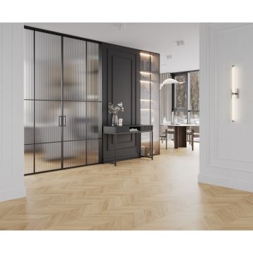 Керамогранит Laparet (Лапарет) Вуд Роял Алмонд Шеврон бежевый 60х120 см матовый гравированный