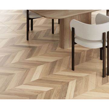 Керамогранит Laparet (Лапарет) Вуд Роял Алмонд Шеврон М бежевый 60х120 см матовый гравированный