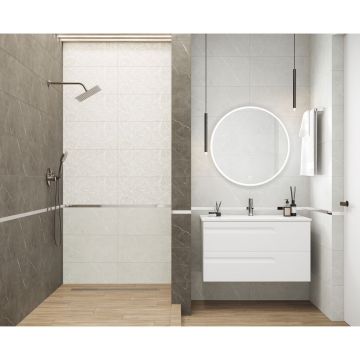 Декор Laparet (Лапарет) York листья серо-бежевый 30x60 см, 04-01-1-18-03-07-4137-3