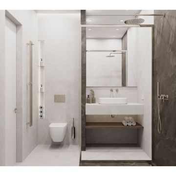 Керамогранит Laparet (Лапарет) Долмен Кьяро светло-серый 59,5х119,1 см матовый, CR6012G0431R