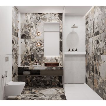 Керамогранит Laparet (Лапарет) Грапполо Мульти серый 59,5х59,5 см матовый, CR6060G0451R