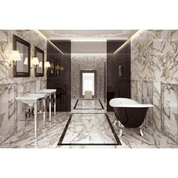 Панно Atlas Concorde (Атлас Конкорд) Супернова Марбл Калакатта Голд Буазери 63х114 см (комплект из 4 штук), 600080000236