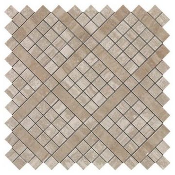 Мозаика Атлас Конкорд Marvel Pro 29,8х29,8 см серый глянцевая 9MVB, Marvel ProTravertino Silver Diagonal Mosaic, Atlas Concorde