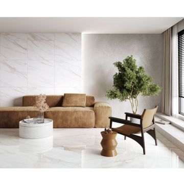 Керамогранит Ceradim (Керадим) Calacatta Clarity Gold белый 80х80 см полированный