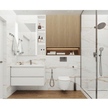 Керамогранит Ceradim (Керадим) Calacatta Goddes Gold белый 60х120 см полированный