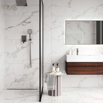 Керамогранит Ceradim Calacatta Pleasant белый 60х120 см полированный