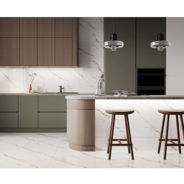 Керамогранит Ceradim (Керадим) Calacatta Sharp Gold белый 80х80 см полированный