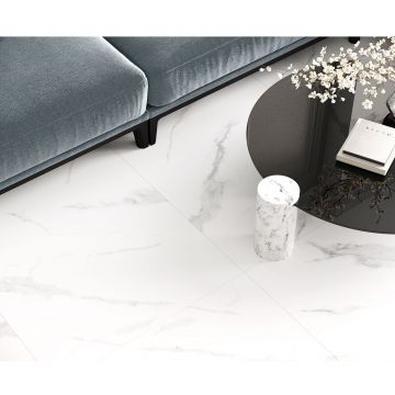 Керамогранит Ceradim (Керадим) Calacatta Sharp Silver белый 60х120 см полированный