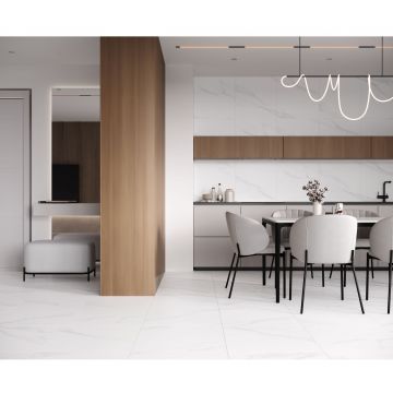 Керамогранит Ceradim (Керадим) Carrara Excellent Silver белый 60х60 см матовый