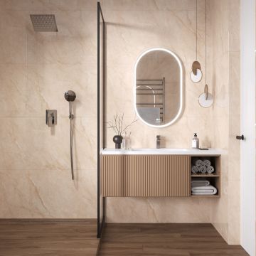 Керамогранит Ceradim (Керадим) Mramor Godly Ocre бежевый 60х120 см полированный