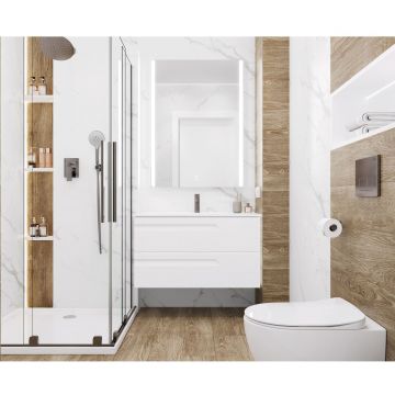 Керамогранит Ceradim (Керадим) Statuario Justice Grey белый 60х120 см матовый