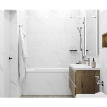 Керамогранит Ceradim (Керадим) Statuario Justice Grey белый 60х120 см полированный