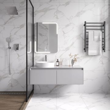 Керамогранит Ceradim (Керадим) Statuario Perfect Silver белый 60х120 см полированный