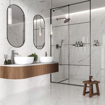 Керамогранит Ceradim Statuario Wonderful белый 60х120 см полированный