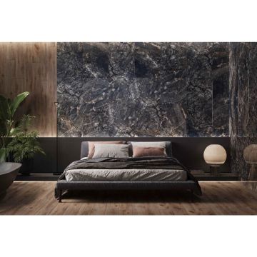 Керамогранит Эстима (Estima) Marble Onlygres черный полированный ректификат 60x120 см, MOG501