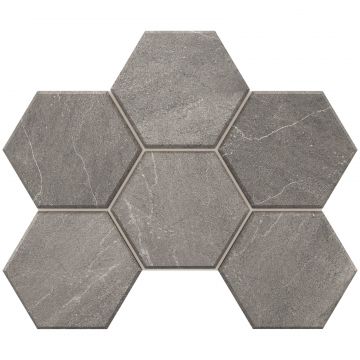 Мозаика Эстима Gabbro 25х33 серый, коричневый неполированная, ректификат GB 02, Estima