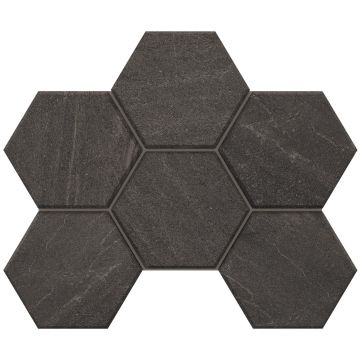 Мозаика Эстима Gabbro 25х75 темно-серый неполированная, ректификат GB 03, Estima