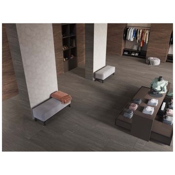Керамогранит Эстима Gabbro 80х160 темно-серый неполированная, ректификат, антискольжение GB 03, Estima