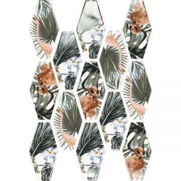 Настенная плитка APE Ceramica (Апе Керамика) Harlequin Curazao White Mix 10х20 см, ппп00052403