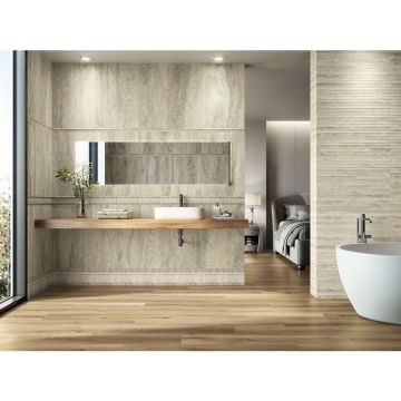 Бордюр Ape Ceramica (Апе Керамика) Travertino Cenefa Matt Brescia 10x25 см