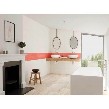 Настенная плитка Tau Ceramica (Тау Керамика) Maiolica Gloss Coral 7.5х30 см, глянцевая, ппп00039558