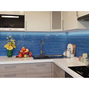 Настенная плитка Tau Ceramica (Тау Керамика) Maiolica Gloss Royalblue 7.5х30 см, глянцевая, ппп00039557