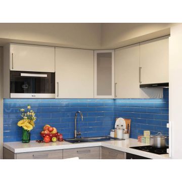 Настенная плитка Tau Ceramica (Тау Керамика) Maiolica Gloss Royalblue 7.5х30 см, глянцевая, ппп00039557
