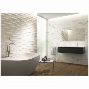 Керамическая плитка Grespania Volterra Arezzo Blanco 31,5х100 см белый, коричневый матовая 70V1311