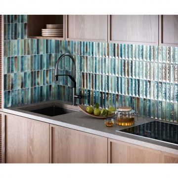 Настенная плитка El Barco (Эль Барко) Borealis Aqua 15х30 см (78803684)