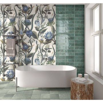 Керамогранит Mainzu (Маинзу) Murales Decor Mural Blu Leaves 20x20 см