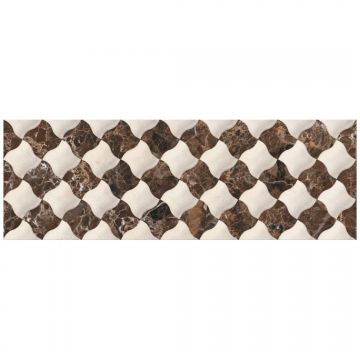 Декор Клик Керамика Clasic 75х25 см кремовый, коричневый глянцевая CLC000003, Decor Dark, Click Ceramica