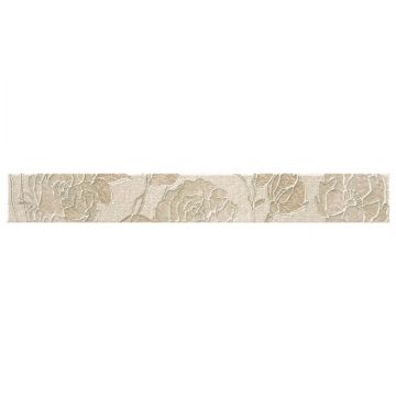 Бордюр Рокерса Aura 59,34х7,5 см бежевый глянцевая RCS000006, Cenefa Fleurs Beige, Rocersa