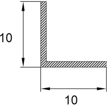 Угол алюминиевый анодированный 10х10 мм 2,95 м RAL9003