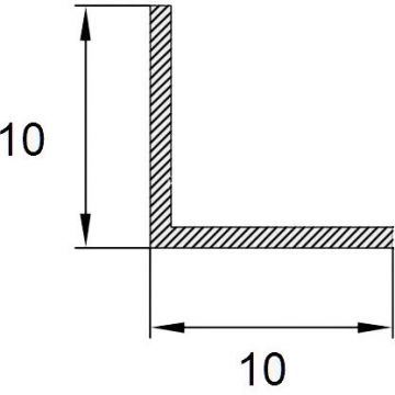 Угол алюминиевый анодированный 10х10 мм 2,95 м Шампань