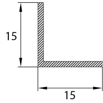 Угол алюминиевый анодированный 15х15 мм 2,95 м RAL9003