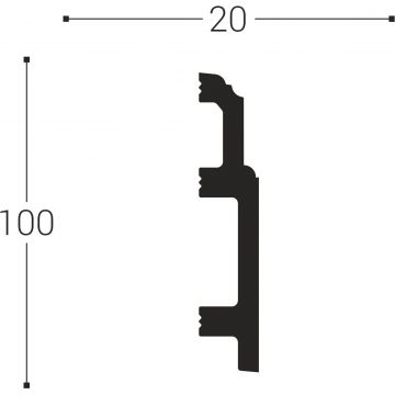 Плинтус дюрополимер Bellodeco Royce (Ройс) 100х20х2000 мм XPS RP 10 (14шт/уп) MK-00005361