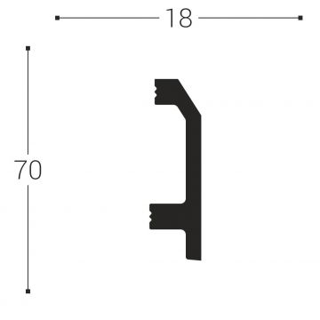 Плинтус дюрополимер Bellodeco Royce (Ройс) 70х18х2000 мм XPS RP 11 (18шт/уп) MK-00005363